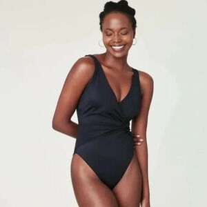Andie Swim The Capri One Piece Black Eco Nylon  Size Medium
